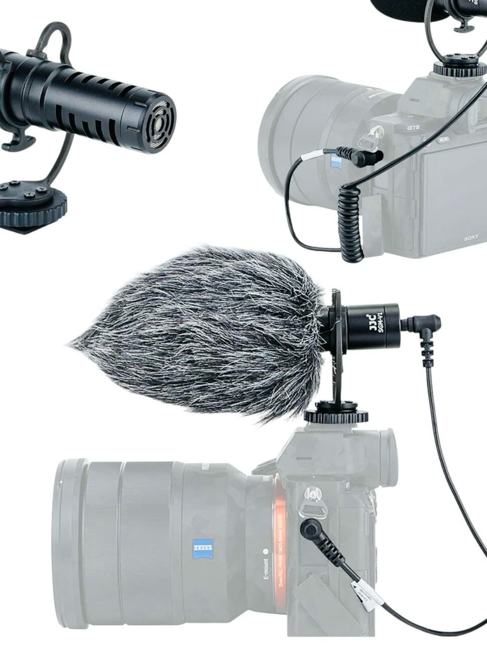 JJC Cardioid Shotgun Microphone Electret Condenser Mic Vdeomicro 3.5 TRS TRRS